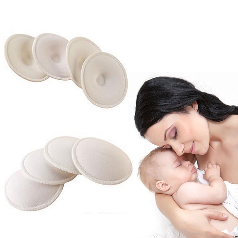 4pc Washable Reusable Breast Nursing Pads Absorbent Breastfeeding Feeding Pad