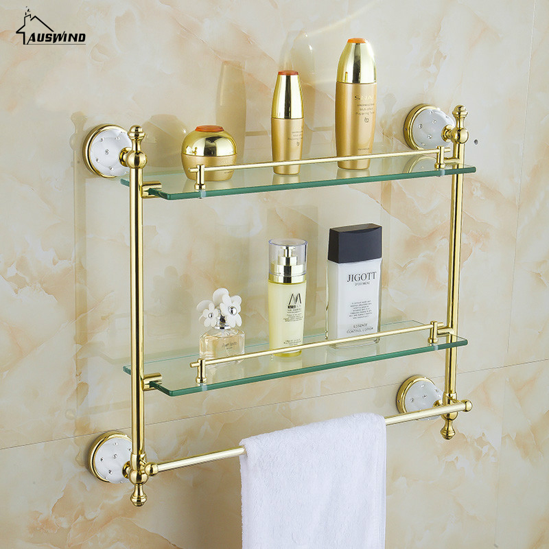 Crystal copper and gold wall hanging ceramic bathroom products bathroom hardware accessories set