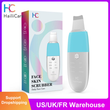 HailiCare Ultrasonic Facial Skin Scrubber Electric Exfoliating Face Skin Cleaning Peeling Device Rechargeable Beauty Instruments