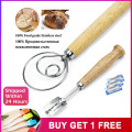 13.5 Inch Stainless Steel Danish Dough Whisk and Bread Lame Best Dough Scoring Tool Cake Tools for Artisan Homemade Bread