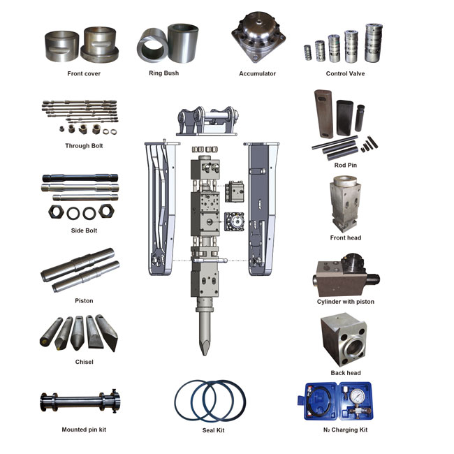 Excavator Hydraulic Breaker Spare Parts