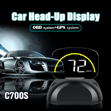 HUD C700S OBD2 Car HUD Head Up Display Automobile Trip On-Board Computer GPS Speedometer Clear projector Diagnostic Tool