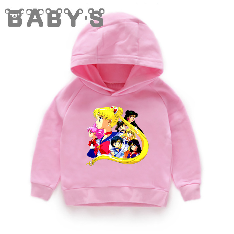 Children Hooded Hoodies Kids Sailor Moon Cartoon Cute Sweatshirts Toddler Baby Pullover Tops Girls Boys Autumn Clothes,KMT5195