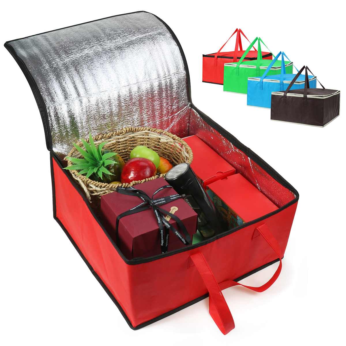 16" Insulated Bag Cooler Bag Insulation Folding Picnic Portable Ice Pack Food Thermal Bag Food Delivery Bag Pizza Bag