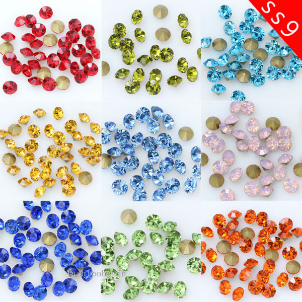 1440p PP19 ss9 color Point Back czech Crystal Rhinestone jewels Glass strass chatons stone Ornaments repair Nail Art loose beads