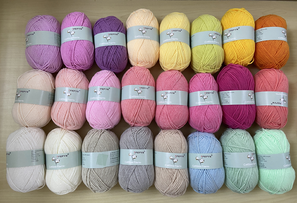 TPRPYN 1Pc=50g 110M Cotton Acylic Hand Knitting Yarn Organic Crochet Yarn for Knitting Line Threads to Knit DIY Baby Clothes