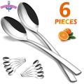 6PCS Stainless Steel Dinner Spoons Set Mirror Polished Flatware Set Dinnerware Set For Home Kitchen