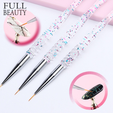 Thin brush Gel Nail Brush Line Acrylic Dotting Drawing Nail Art Liner Painting Pen Rhinestone Handle Brushes For Manicure CH1047