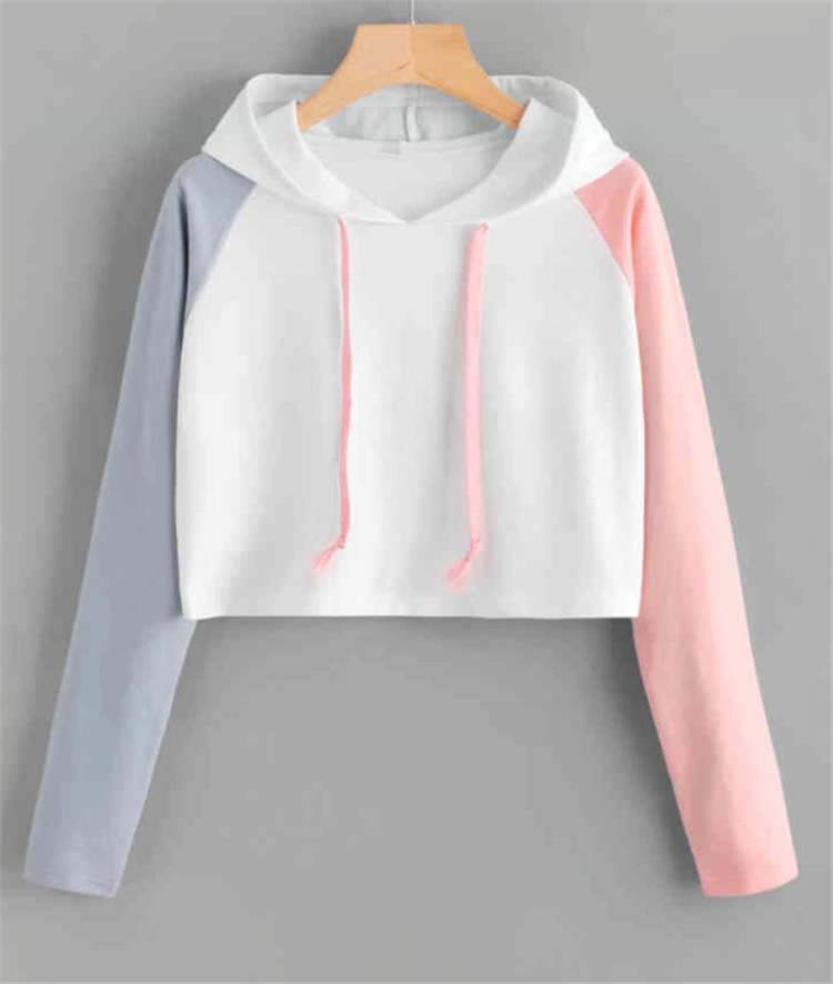 MRMT 2020 Brand New Women's Hoodies Sweatshirts Long Sleeve Color Matching Pullover for Female Short-style Hoodie Sweatshirt