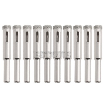 New 10Pcs 5mm 6mm 8mm 10mm 12mm Diamond Coated Core Drill Bits Hole Saw Glass Tile Ceramic Marble Whosale&Dropship
