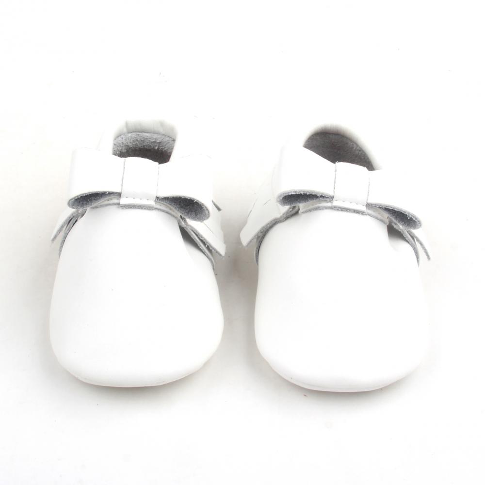 Sweet White Leather Baby Bow-knot With Tassel Moccasins Sweet White Leather Baby Bow-knot With Tassel Moccasins