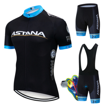 Black Astana 2020 summer cycling Sweatshirt set men's Short Sleeve Shirt MTB Jersey cycling clothing bicycle Maillot ciclismo