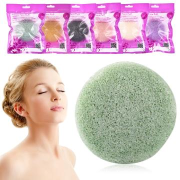 1pcs Round Shape Konjac Soft Sponge Cosmetic Puff Face Cleaning Sponge Natural Konjac Puff Facial Cleanser Tool Washing Puff New