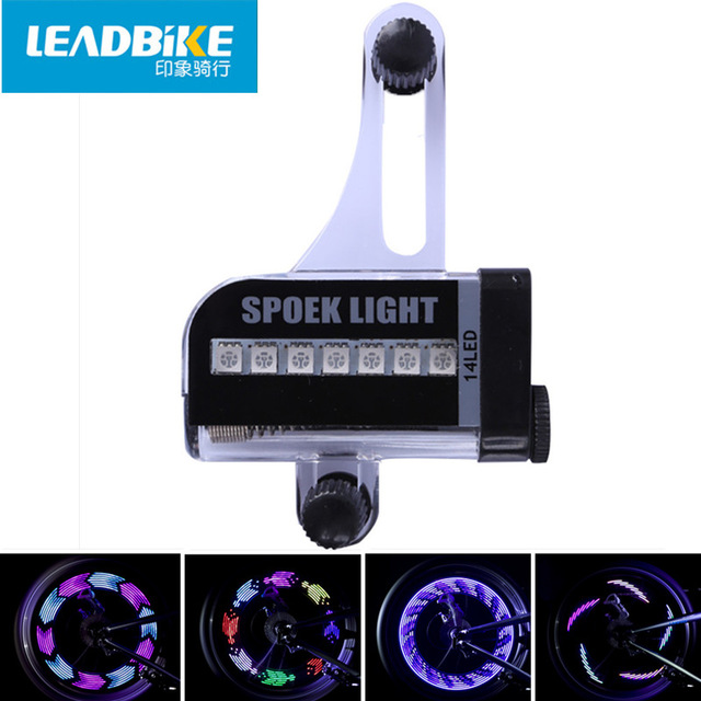 Leadbike Bicycle light Accessories New 14 LED Motorcycle Cycling Bike safety Wheel Light Signal Tire Spoke Light 30 Changes