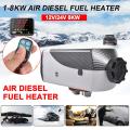 12V/24V 8KW Car Diesels Air Parking Heater 1KW to 8KW LCD Thermostat Remote Control Car Heater for Truck Bus Trailer Boat Heater