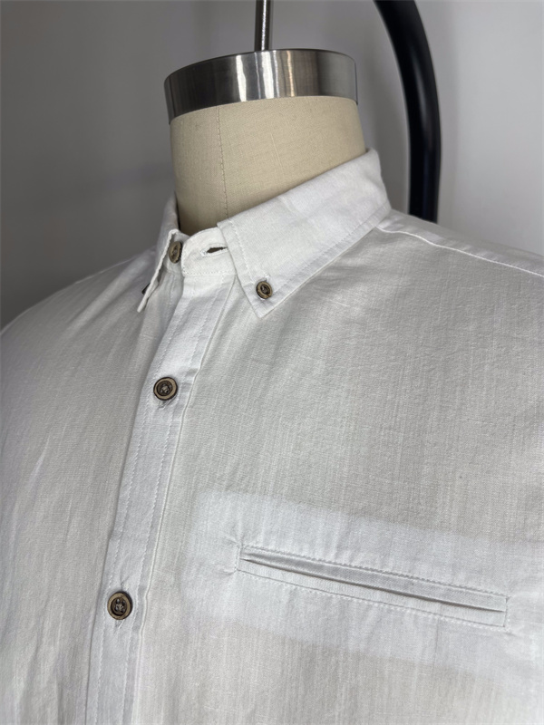 All linen breathable and comfortable lapel shirt