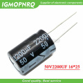 10PCS 50V2200UF 16*25mm 2200UF 50V Aluminum electrolytic capacitor