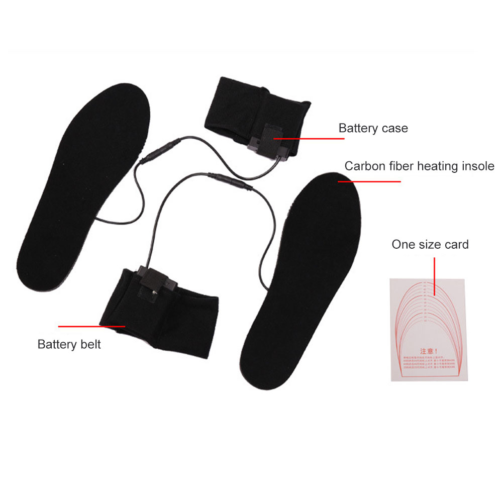 1 Pair Electric Heated Shoe Insoles Foot Warmer Feet Heater for Boot Winter Outdoor ASD88