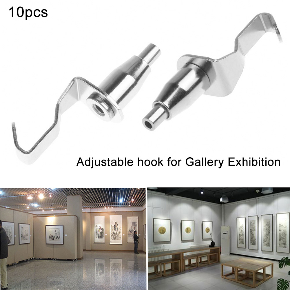 10pcs Painting Hook Display Hanger Adjustable Metal Wirerope Picture Hanging Art Gallery Exhibition Accessory Strong Bearing
