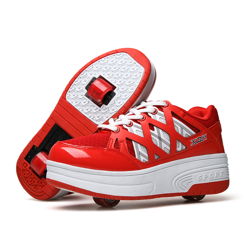 EUR 30-42 Red Children Junior Roller Skate Shoes Kids Sneakers With Two 2020 Boys Girls Wheels Shoes Adult Casual boys Shoes