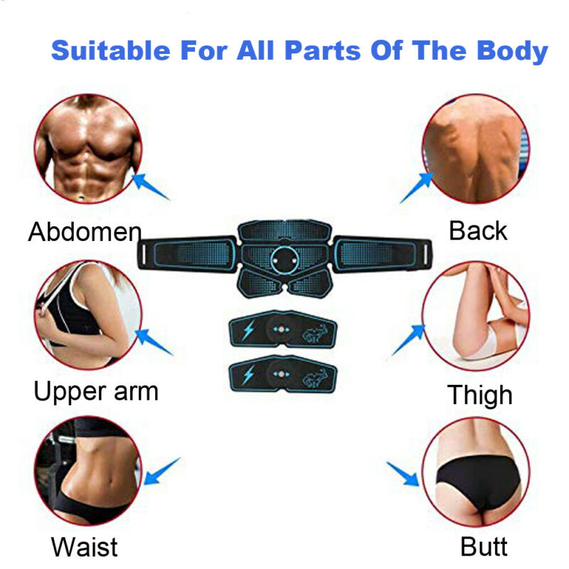 Body Building Fitness Equipments Electric Muscle Toner Machine Wireless Toning Belt 6 Six Pack Abs Fat Burner