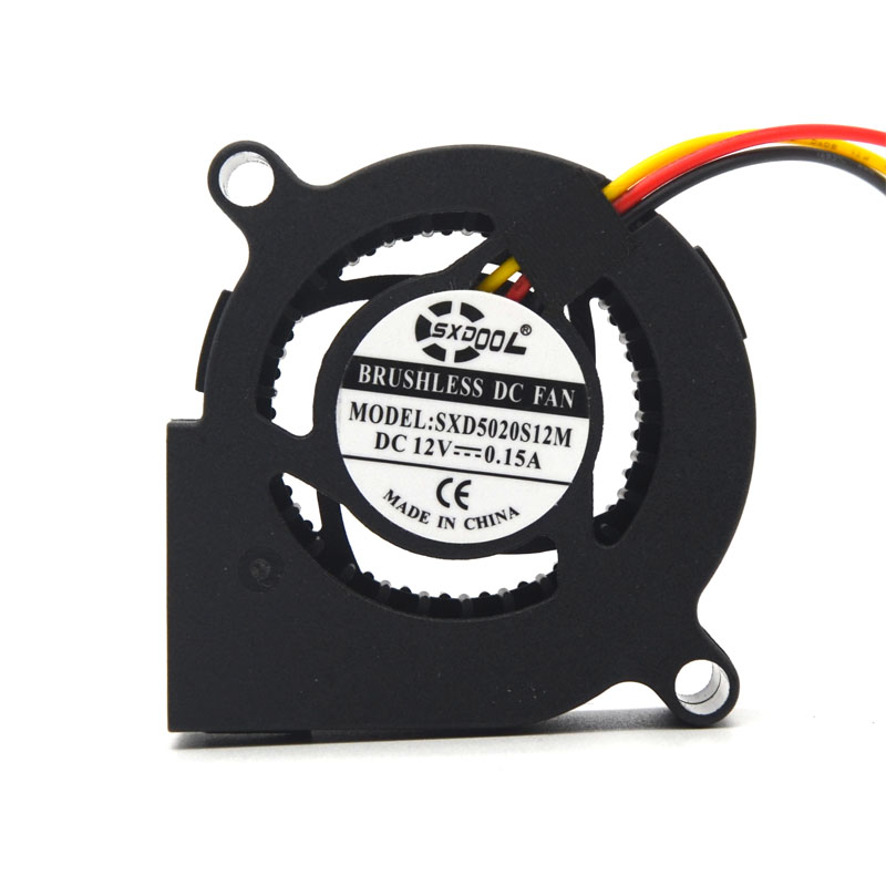 1pcs new blower Dual Ball 50mm 5020 50*50*20 12V 5500RPM Cooling Fan 2PIN 5CM For 3D Printer Cooling Turbine Blower Fan Coole