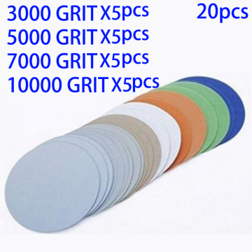 50/20pcs Sandpapers Hook And Loop 3 Inch 3000 5000 7000 10000Grit Sand Paper Sanding Discs For Dry Wet Grinding Abrasive Tools