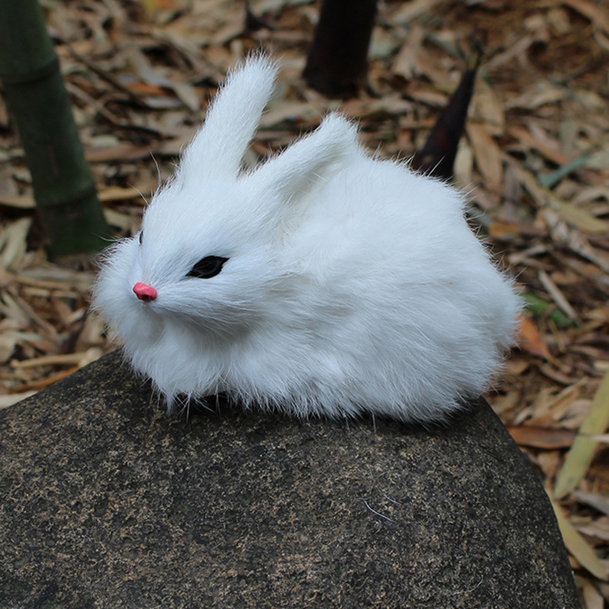 15CM Mini Realistic Cute White Plush Rabbits Fur Lifelike Animal Easter Bunny Simulation Rabbit Toy Rabbit Model Birthday Gift