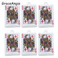 10PCS Poker Card Pendant Charm Queen Monogram Poker Pendant for Male Playing Cards Jewelry Making Charms King Queen Poker DIY