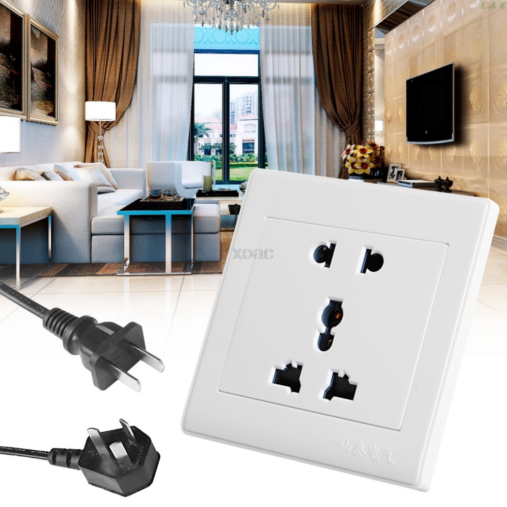 Universal 5 Hole Electric AC Power Outlet Panel Plate Wall Charger Dock Socket On Sale M07 dropship