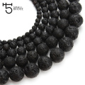 4 6 8mm Natural Lava Beads for jewelry Making Bracelet Diy Accessories Black Volcanic Rock Beads Wholesale P903