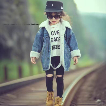 Baby Girl Boy Denim Jacket Fleece Thick Toddle Kid Cashmere Jean Coat Child Windbreaker Jacket Baby Outwear Spring Autumn Winter