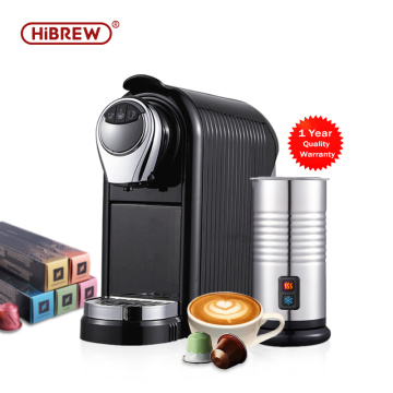 HiBREW Capsule Coffee Machine Espresso Coffee Maker Combined With MF04/MF802 Silver Milk Frother