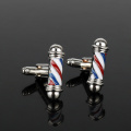 Barber Shop Barber Pole Cufflinks Men Shirt Cuff Buttons Jewelry Cuff Links Pin Funny accessories Tie Clips&Cufflinks Gift