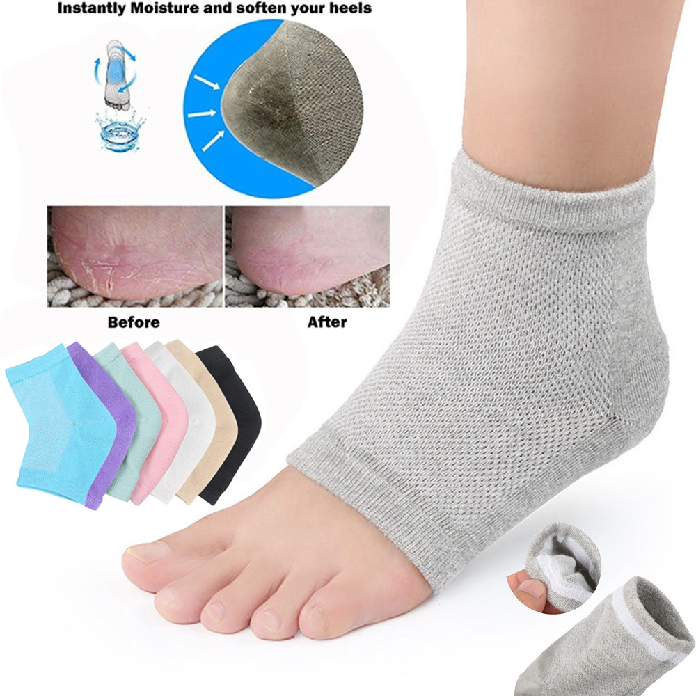 2Pcs Silicone Moisturizing Gel Heel Socks Cracked Foot Skin Care Protectors Kit Set Professional Nursing Health Care Foot