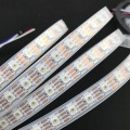 74leds/m WS2815 DC12V addressable full color RGB 5050 LED strip;5m long;waterproof in silicon tube;WHITE PCB