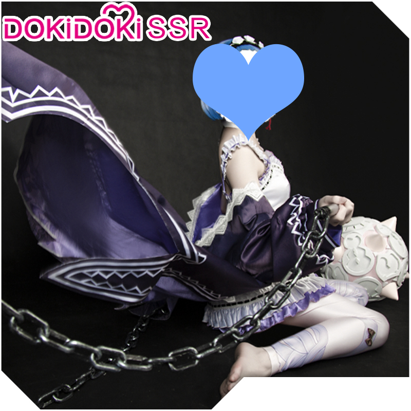 DokiDoki-SSR Anime Rem Cosplay Re Zero x Game SINoALICE Re: Starting life in a different world from zero Cosplay Women Costume