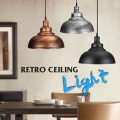 Vintage Edison Light Cover Lampshade E27 Industrial Retro Lamp Base Loft Iron Pendant Lights Holder Lighting Fixture