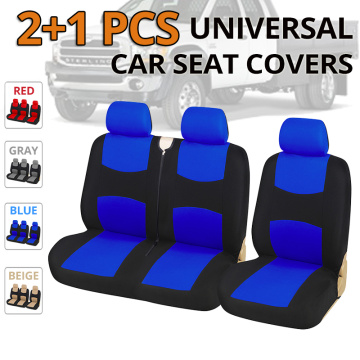 1+2 Seat Covers Blue Car Seat Cover Truck Interior Accessories for Renault Peugeot Opel Vivaro, Fit Universal Transporter/Van