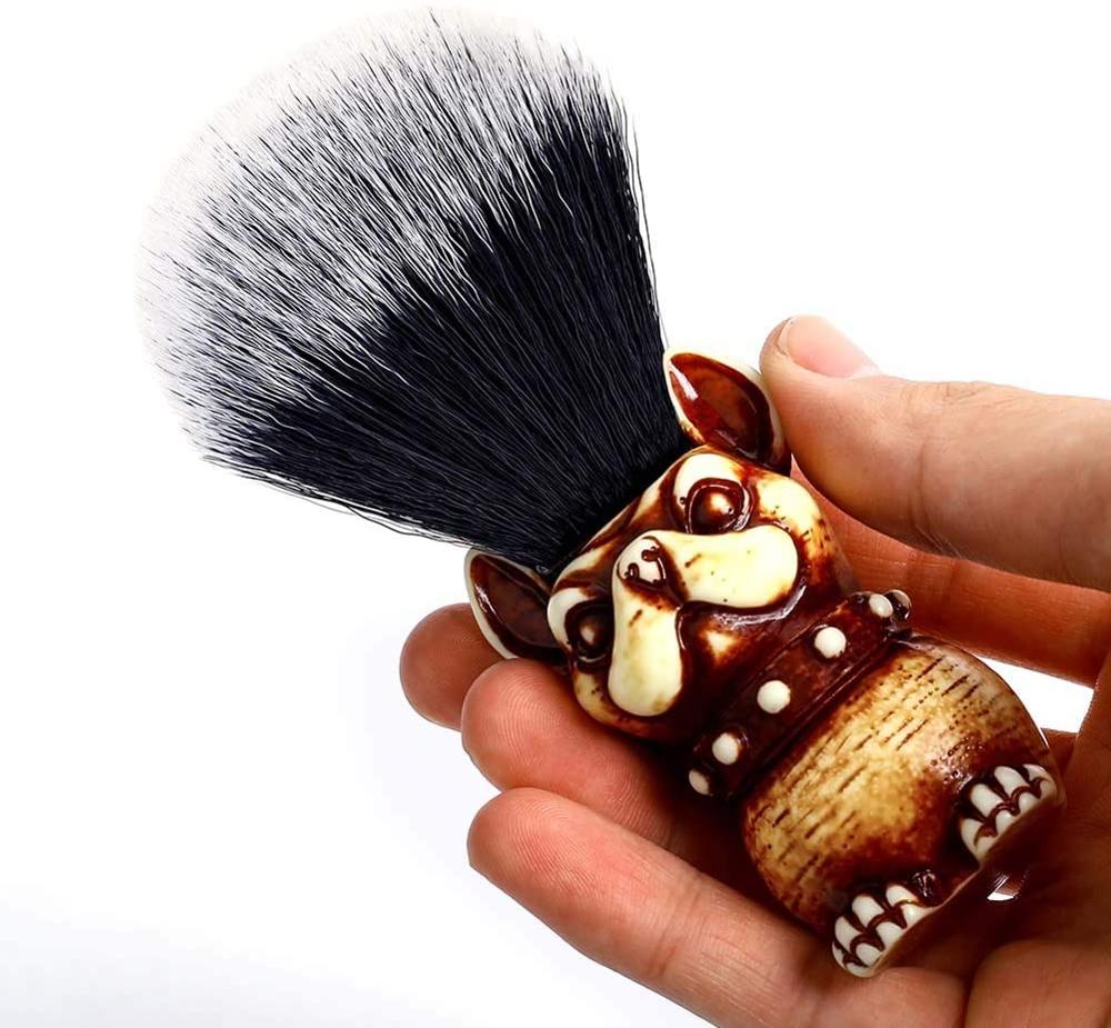 Synthetic Badger Shaving Brush Resin Handle Nylon Bristles Hair Lathering Foam Brush for Men with Travel Case Wet Shave Knot 22m