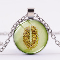 SIAN Best Selling Fresh Lemon Slice Printed Necklace Cherry Orange Papaya Cartoon Fruit Pendant Necklaces Summer Party Ornaments