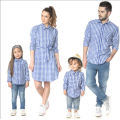 Family Plaid Matching Outfits T-shirt Daddy Mommy Daughter Son Baby Kid Tops Shirt Set