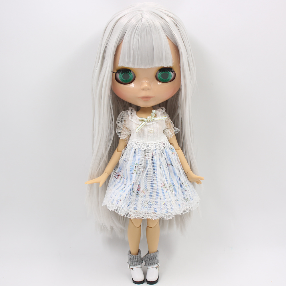 ICY DBS Blyth Custom Doll No.BL1003 Grey Straight hair 1/6 bjd