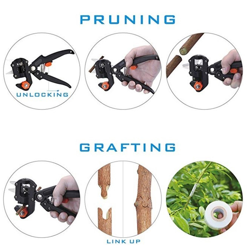 Hot Garden Tools bulk price Grafting Pruner Chopper Vaccination Cutting Tree Gardening Tools with 2 Blade Plant Shears Scissor