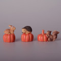 1PC Cartoon Pumpkin Hedgehog Squirrel Bunny Miniature Figurines Resin Animals Fairy Garden Ornaments Home Decoration Accessories