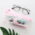 Creative Fresh Peach Pencil Case Transparent Pencil Case Large Capacity Simple Girls Stationery Bag