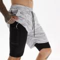 double-deck Quick Drying Sports men Shorts Jogging Gym Shorts men NEW Men's Running Shorts 2 in 1 Sports Shorts Fitness Shorts