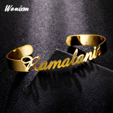 Customized Name Bracelet Bangle Jewelry Set Gold Silver Color Stainless Steel Bracelets for Women Men Personalized Charm Bangles