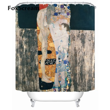 Gustav Klimt Shower Curtain Bath Curtains For Bathroom Waterproof Big Curtain Shower Frabic Shower Curtains in Bath