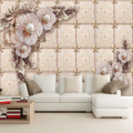 Custom Mural Wallpaper Luxury 3D Stereoscopic Jewelry Pearl Flower Living Room Sofa TV Background Wall Painting Papel De Parede